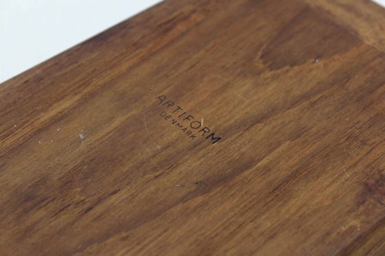 Image 1 of Teakholz Und Glas Tablett Skandinavischen Artiform 1970