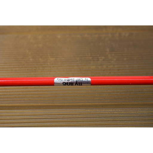 Ein Paar rote Spaghetti-Stühle aus Kunststoff und Metall von Giadomenico Belnti für Fly Line, Italien, 1970