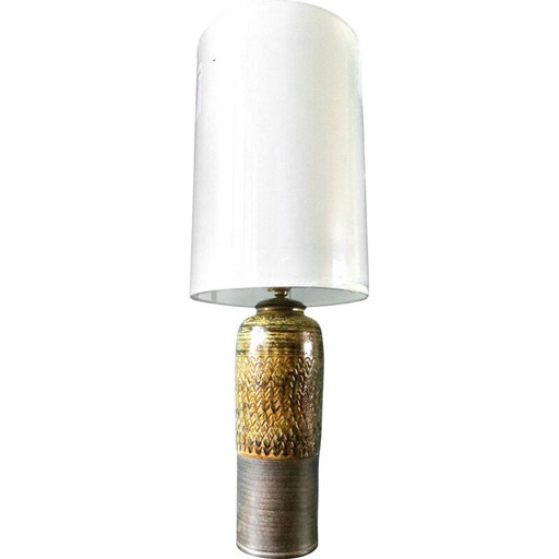 Vintage-Lampe aus Steingut und glänzender Emaille von Nils Kahler für Hak, Dänemark 1960
