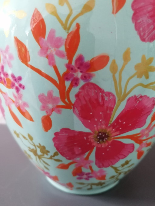 Handbemalte Vase 'Blumen'