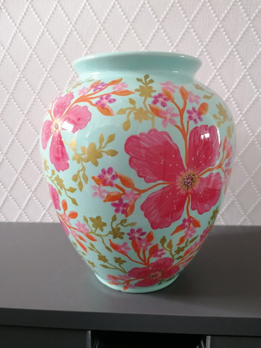 Handbemalte Vase 'Blumen'