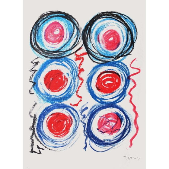 Image 1 of Vintage Lithograph "Signals" by Vassilakis Takis, 1989