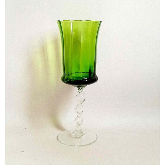 Image 1 of Vintage Empoli smaragdgrüner Kelch, 1970