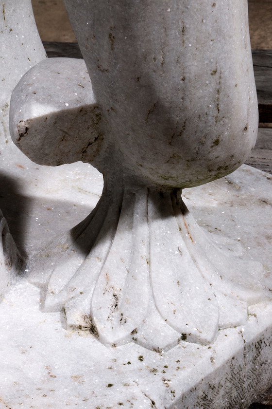 Image 1 of Handgefertigte 2 große Elefantenstatuen aus Marmor