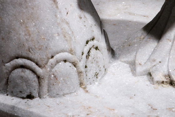 Image 1 of Handgefertigte 2 große Elefantenstatuen aus Marmor