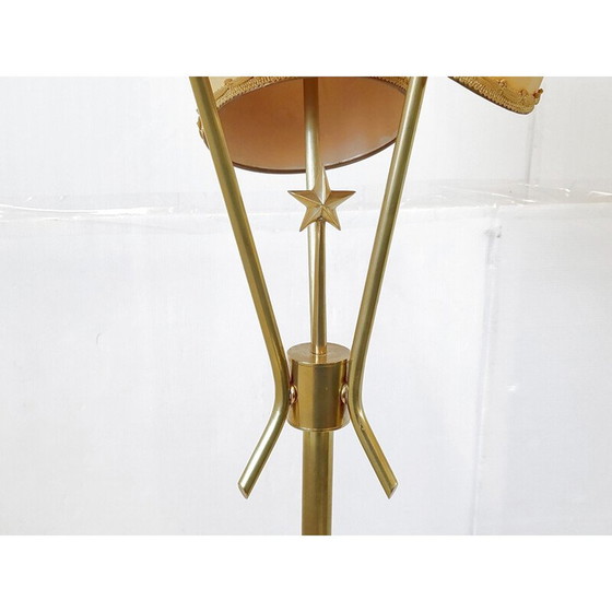 Image 1 of Vintage Arlus Messing Stehlampe, 1950er Jahre