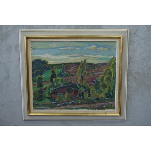 Modernes Ölgemälde auf Leinwand von Henry Mayne, Schweden 1960