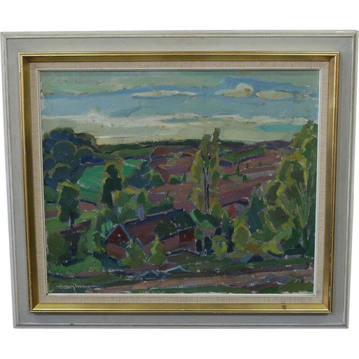 Modernes Ölgemälde auf Leinwand von Henry Mayne, Schweden 1960