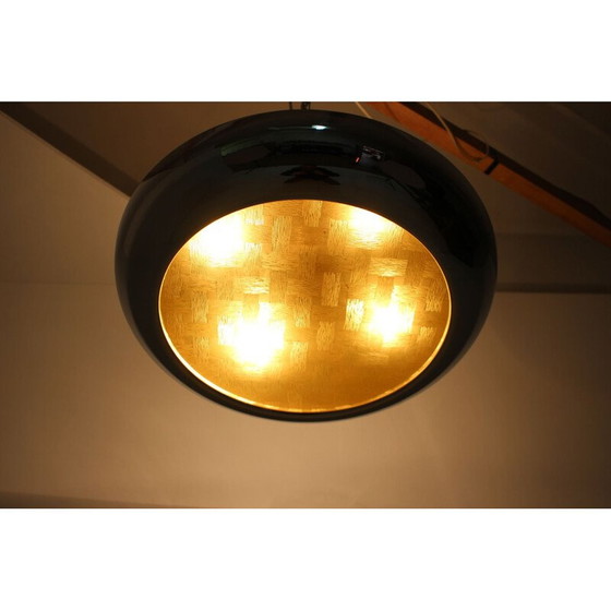 Image 1 of Vintage bauhaus glass and chrome suspension von Josef Hurka für Napako, Tschechoslowakei 1940