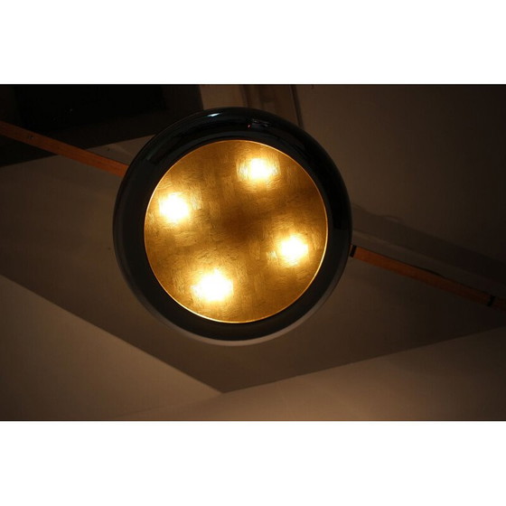 Image 1 of Vintage bauhaus glass and chrome suspension von Josef Hurka für Napako, Tschechoslowakei 1940