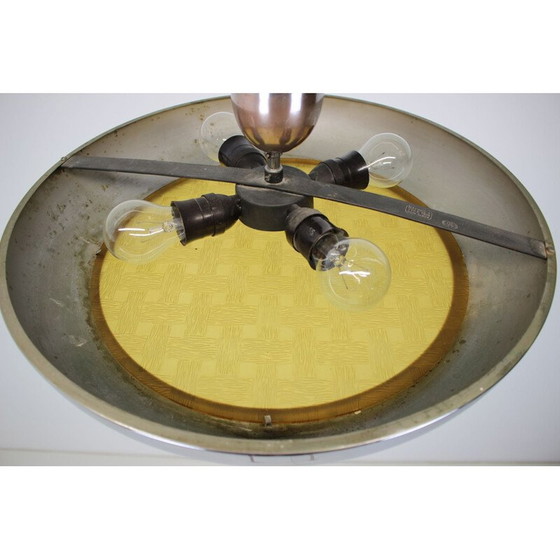 Image 1 of Vintage bauhaus glass and chrome suspension von Josef Hurka für Napako, Tschechoslowakei 1940