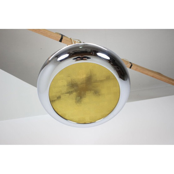 Image 1 of Vintage bauhaus glass and chrome suspension von Josef Hurka für Napako, Tschechoslowakei 1940