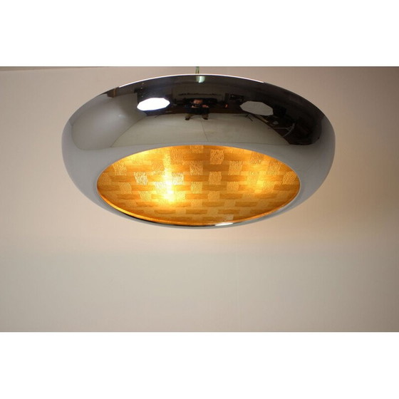 Image 1 of Vintage bauhaus glass and chrome suspension von Josef Hurka für Napako, Tschechoslowakei 1940