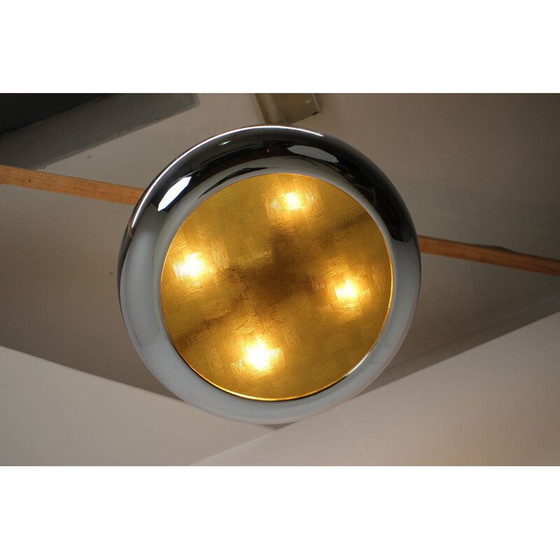 Image 1 of Vintage bauhaus glass and chrome suspension von Josef Hurka für Napako, Tschechoslowakei 1940