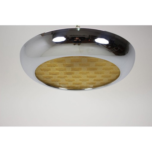 Vintage bauhaus glass and chrome suspension von Josef Hurka für Napako, Tschechoslowakei 1940