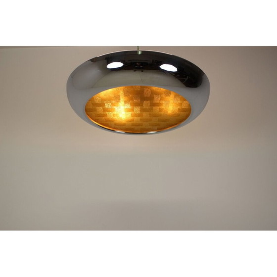 Image 1 of Vintage bauhaus glass and chrome suspension von Josef Hurka für Napako, Tschechoslowakei 1940