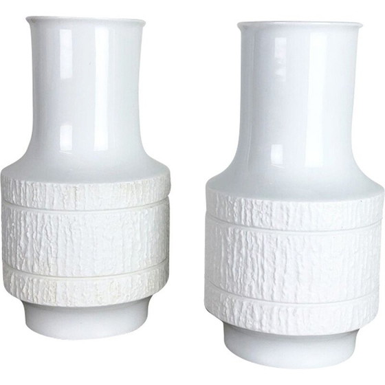 Image 1 of 2er-Set Op-Art-Vase aus Porzellan von Richard Scharrer für Thomas