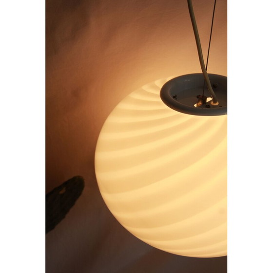 Image 1 of Vintage Calla Swirl Murano Deckenleuchte Italien 1970er