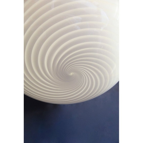 Image 1 of Vintage Calla Swirl Murano Deckenleuchte Italien 1970er