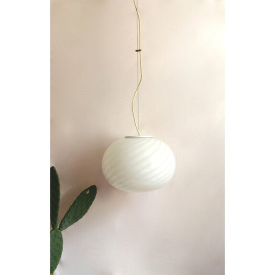 Image 1 of Vintage Calla Swirl Murano Deckenleuchte Italien 1970er
