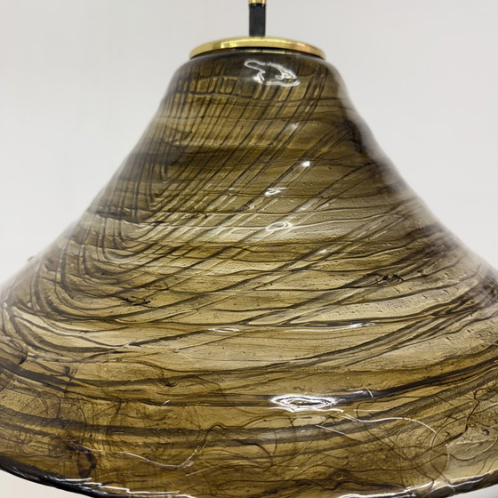 Image 1 of Mid Century Design Hängelampe Lucide mit Messing Detail 1970S