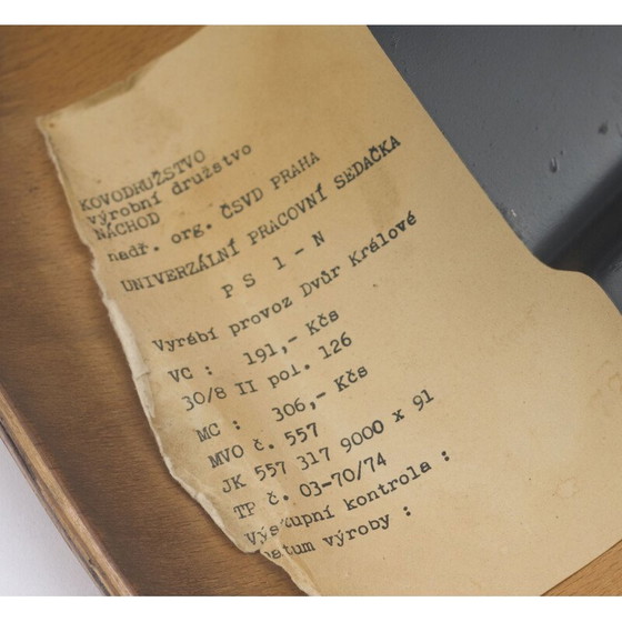 Image 1 of Alter Arbeitsstuhl von Kovodružstvo Náchod 1960