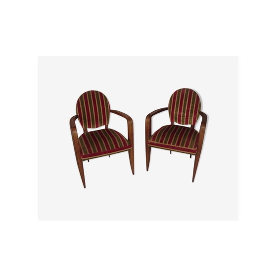 Image 1 of Paar Vintage Art Deco Sessel von Jean Pascaud, 1935