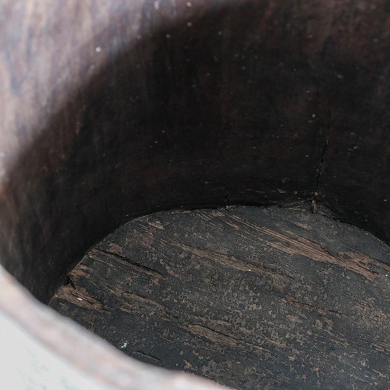 Image 1 of Pflanzgefäß aus Holz und Baumstamm aus Eisen, Belgien 1950