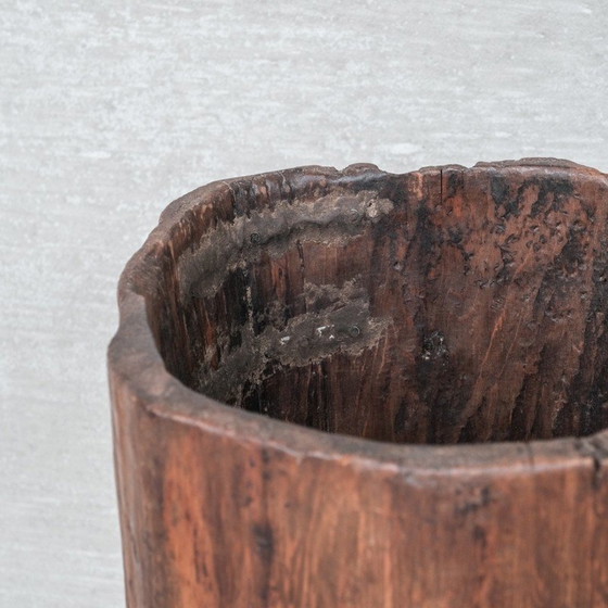 Image 1 of Pflanzgefäß aus Holz und Baumstamm aus Eisen, Belgien 1950