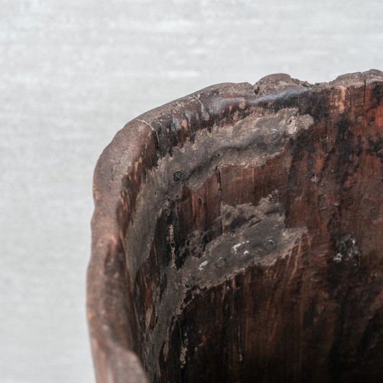 Image 1 of Pflanzgefäß aus Holz und Baumstamm aus Eisen, Belgien 1950