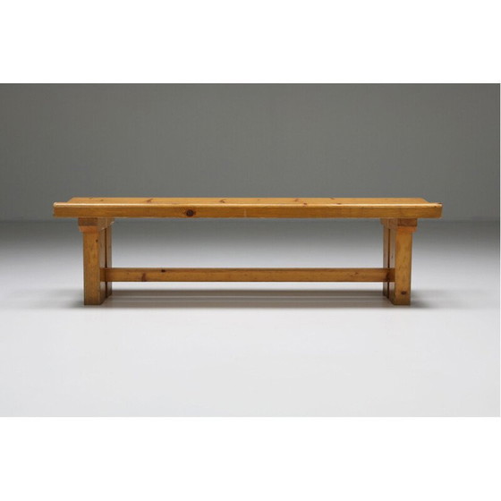 Image 1 of Bank aus Kiefernholz von Charlotte Perriand für Les Arc, Frankreich 1970