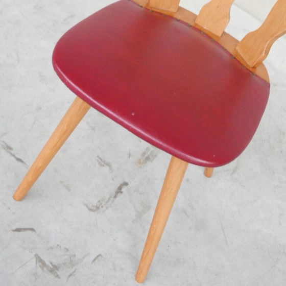 Image 1 of Satz von 22 Vintage Run Cafe Holz und Leder Stühle, Holland 1970er