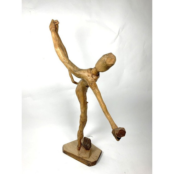 Image 1 of Alte handgeschnitzte Holzfigur, 1960