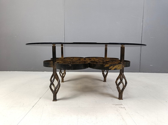 Image 1 of Brutalistischer schmiedeeiserner Couchtisch 1970er