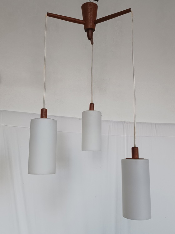 Image 1 of Dänische Design-Hängeleuchte mit drei Kelchen