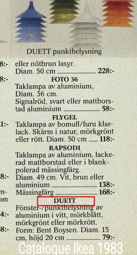 Image 1 of Duett Pendelleuchte - Bent Gantzel-Boysen - Ikea - 1983