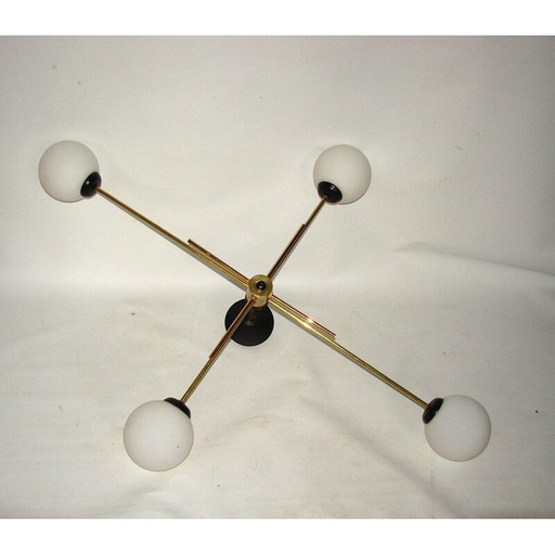 Vintage-Kronleuchter aus Messing und Glas, 1960