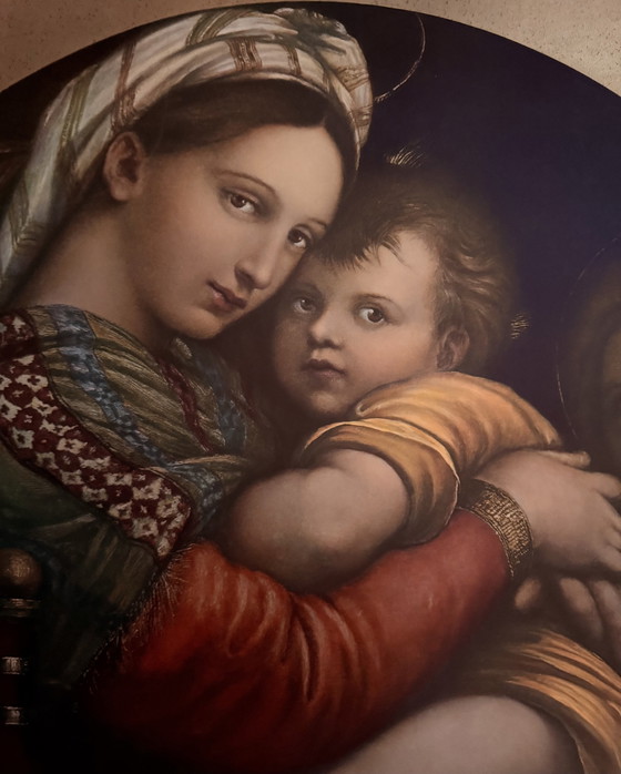 Image 1 of Raffael Van Urbino: "Madonna Della Sedia". Seltenes antiquarisches Lichtdruckporträt.
