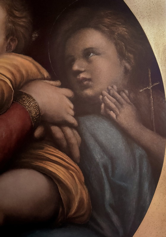 Image 1 of Raffael Van Urbino: "Madonna Della Sedia". Seltenes antiquarisches Lichtdruckporträt.
