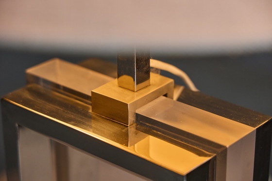 Image 1 of Hollywood Regency Tischlampe mit Chrom und Plexiglasfuß, Frankreich, 1970er Jahre