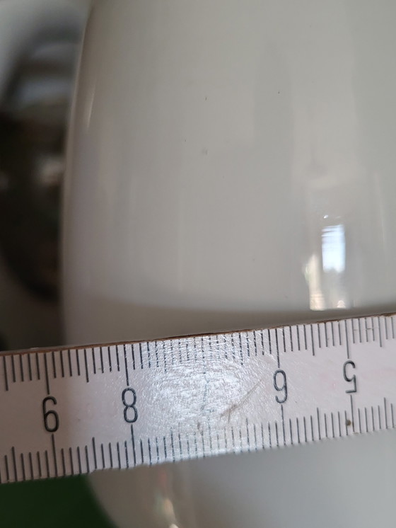 Image 1 of Space-Age-Tischlampenset mit ovalem Glasschirm und Kunststoffsockel, 1960er Jahre