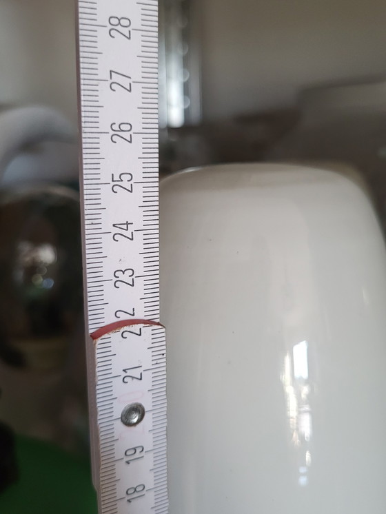 Image 1 of Space-Age-Tischlampenset mit ovalem Glasschirm und Kunststoffsockel, 1960er Jahre