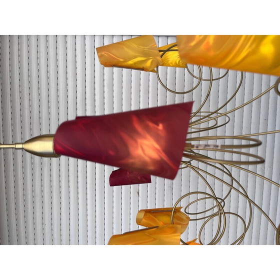 Image 1 of Hängeleuchte aus vergoldetem Metall von Maison le Dauphin, 1990