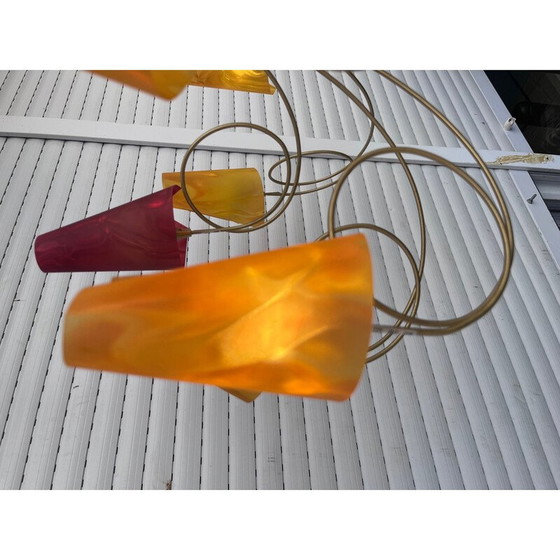 Image 1 of Hängeleuchte aus vergoldetem Metall von Maison le Dauphin, 1990