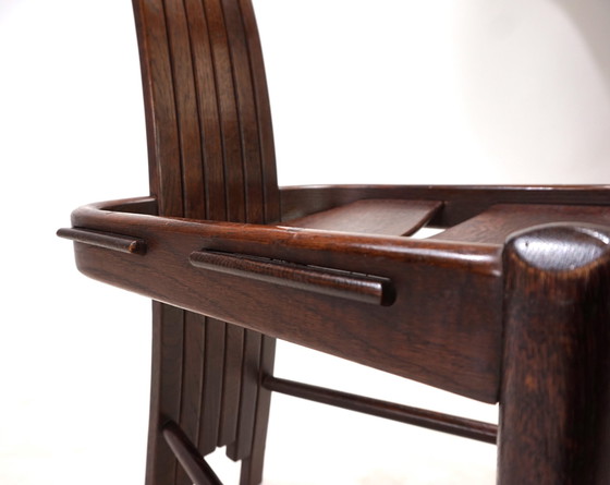 Image 1 of Satz von 3 Allmilmö Brutalist Esszimmerstühle Eiche, 1980