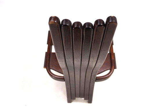 Image 1 of Satz von 3 Allmilmö Brutalist Esszimmerstühle Eiche, 1980