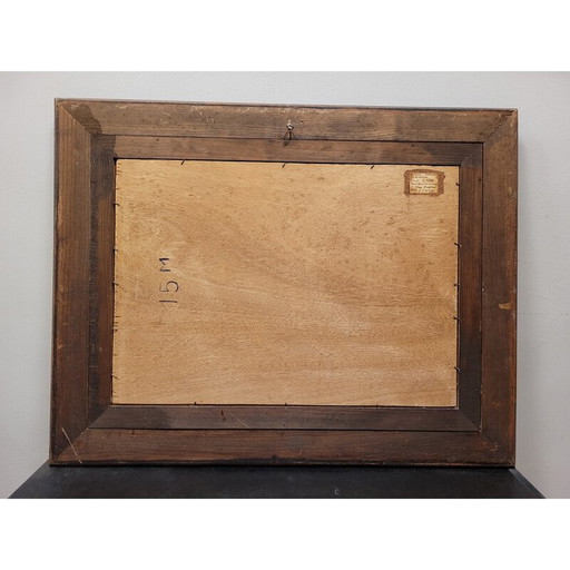 Vintage-Öl auf Tafel mit einem Stillleben und einem Blumenstrauß von Paul Robert Bazé, Frankreich