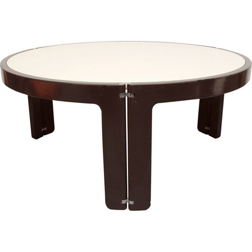 Couchtisch aus weißem und braunem Holz, 1970