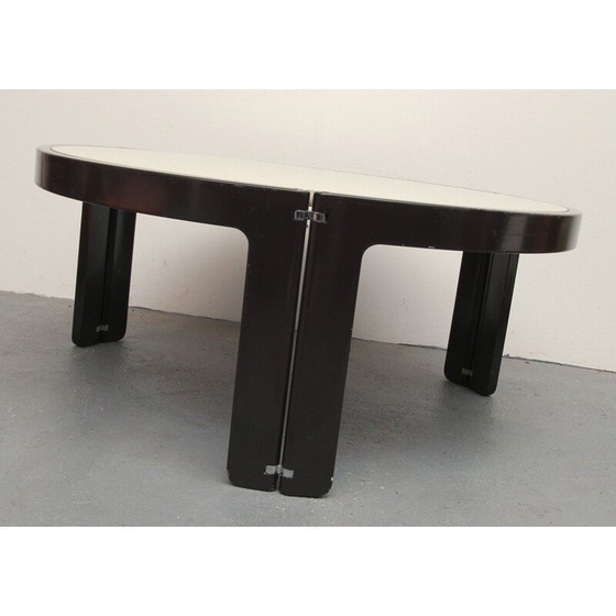 Image 1 of Couchtisch aus weißem und braunem Holz, 1970