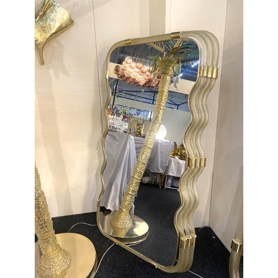 Image 1 of Zeitgenössischer Wandspiegel "Torciglione" aus Muranoglas